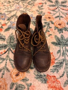 Dr. Martens Brown Leather Combat Boots